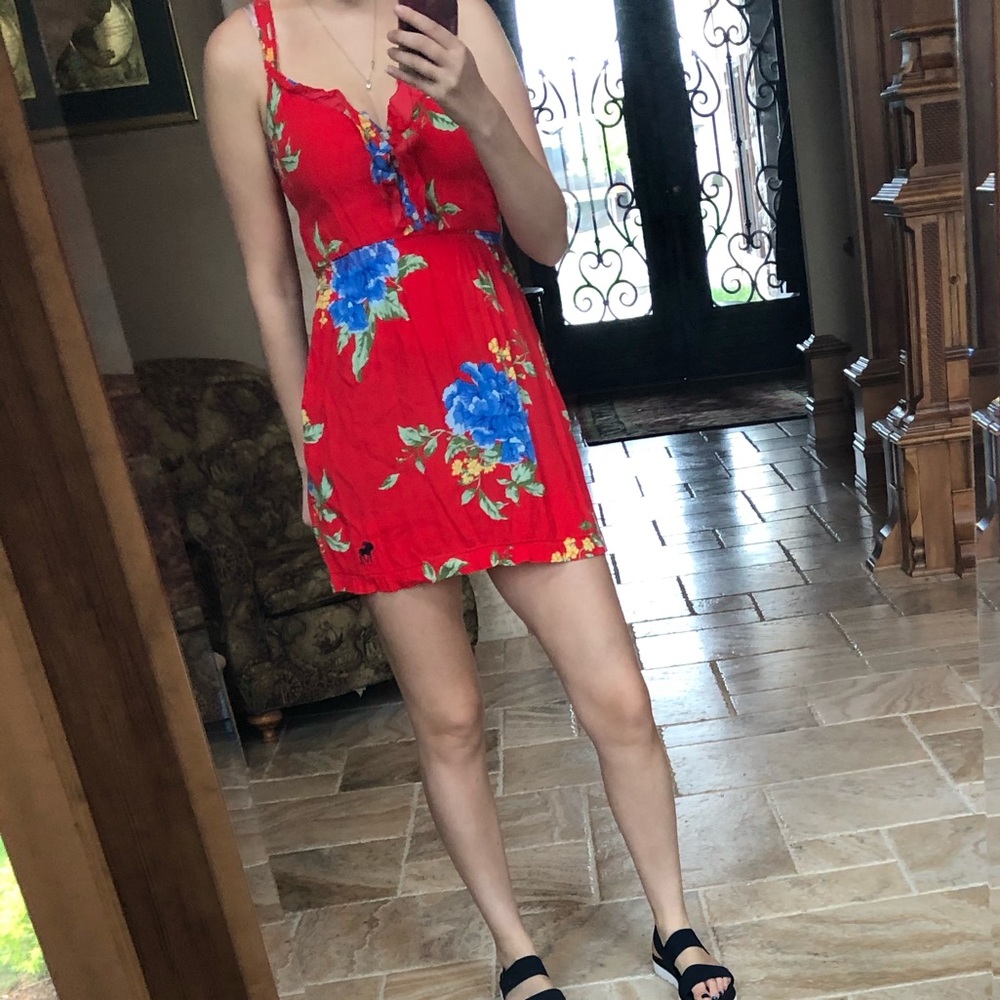 Abercrombie & Fitch Red Floral Dress